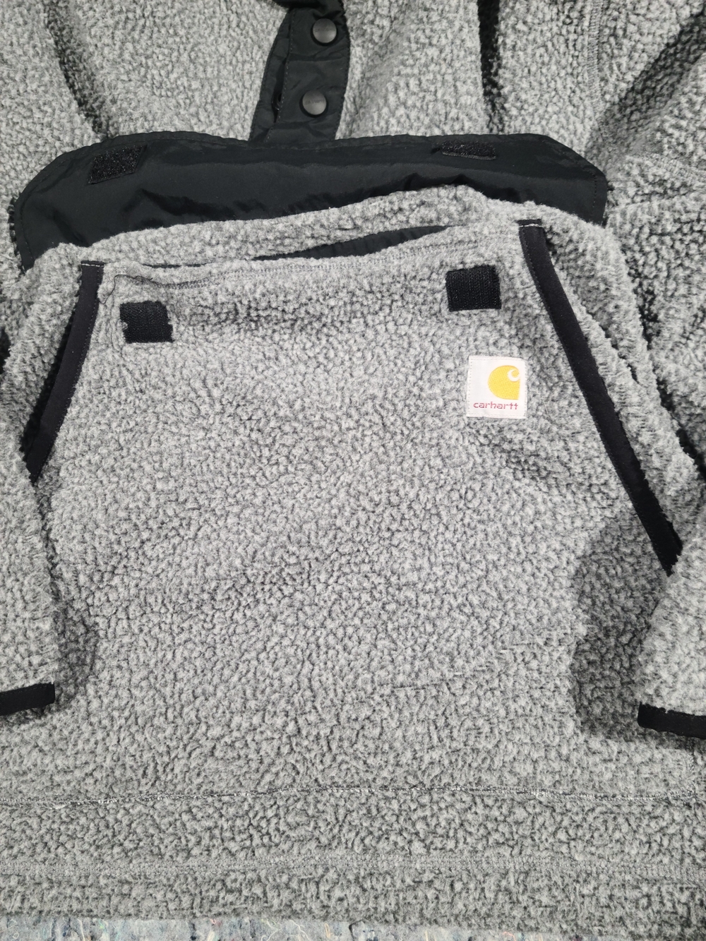 Carhartt Men's XL Gray Sherpa Fleece Snap Pullover Relaxed Fit - Picture 2 of 6